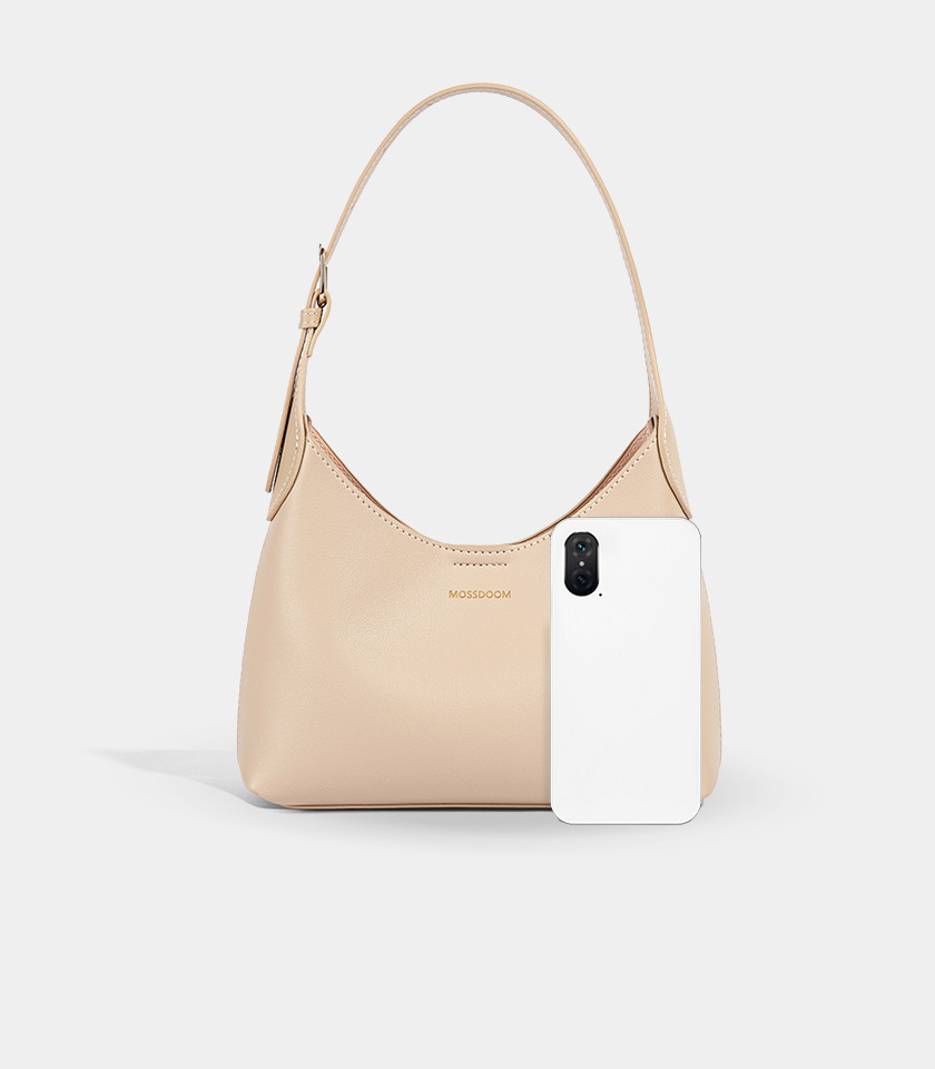 MOSSDOOM ELOWEN shoulder bag, Cream Color, front view.