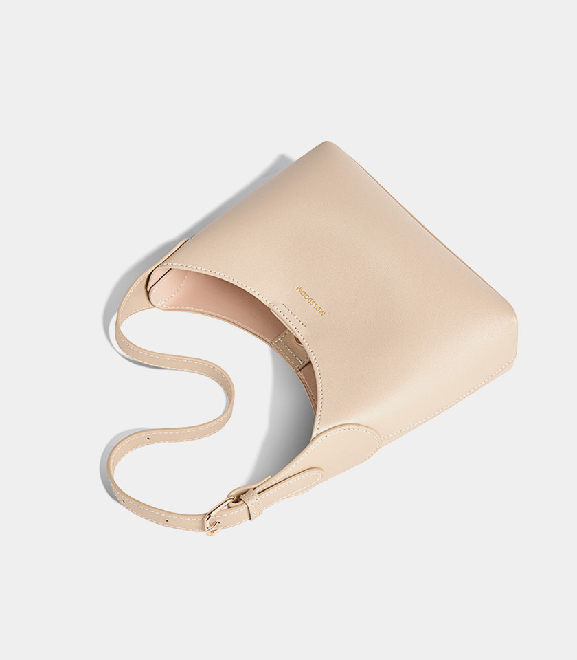 MOSSDOOM ELOWEN shoulder bag, Cream Color, front view.