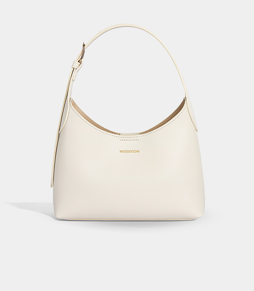 MOSSDOOM ELOWEN shoulder bag, Ivory Color, front view. MOSSDOOM ELOWEN shoulder bag, Ivory Color, front view.