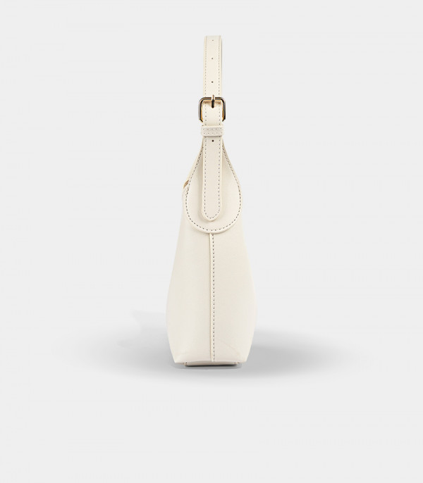 Side view of the MOSSDOOM ELOWEN shoulder bag, Ivory Color.