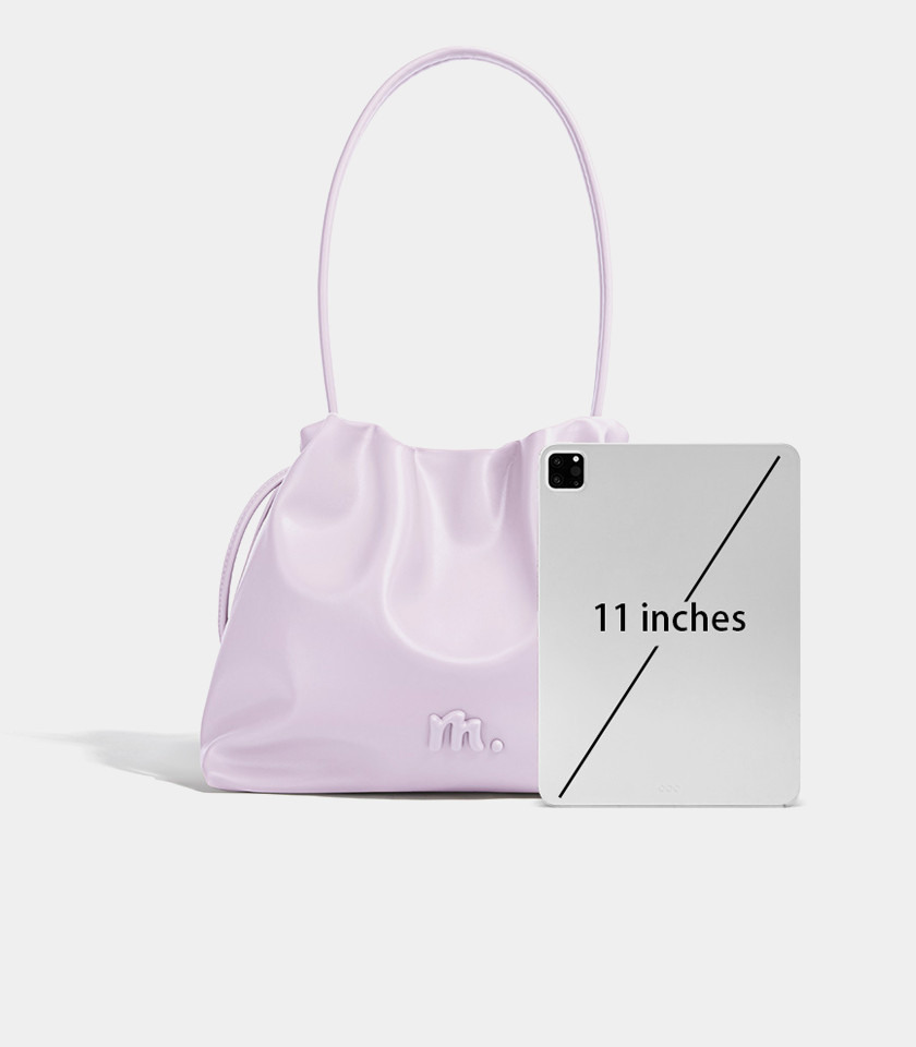 Borsa tote a spalla MOSSDOOM Danica color lilla, vista frontale.