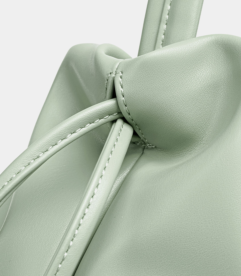 MOSSDOOM Danica seafoam green shoulder tote bag, front view.