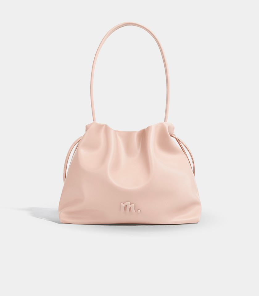 MOSSDOOM Danica pink shoulder tote bag, front view.