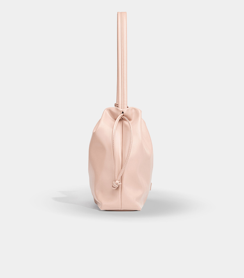 MOSSDOOM Danica pink shoulder tote bag, front view.