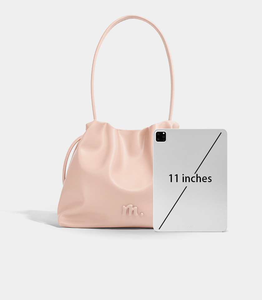 MOSSDOOM Danica pink shoulder tote bag, front view.