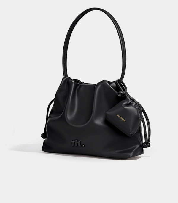 MOSSDOOM Danica black tote bag with its matching removable pouch.
