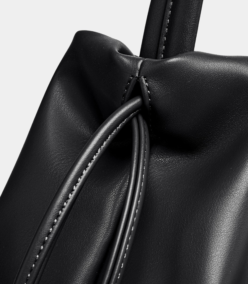 MOSSDOOM Danica black shoulder tote bag, front view.