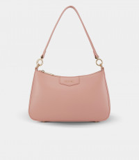 Borsa hobo curva AMORETTA – CHRISBELLA COLORE Salmone, vista frontale.