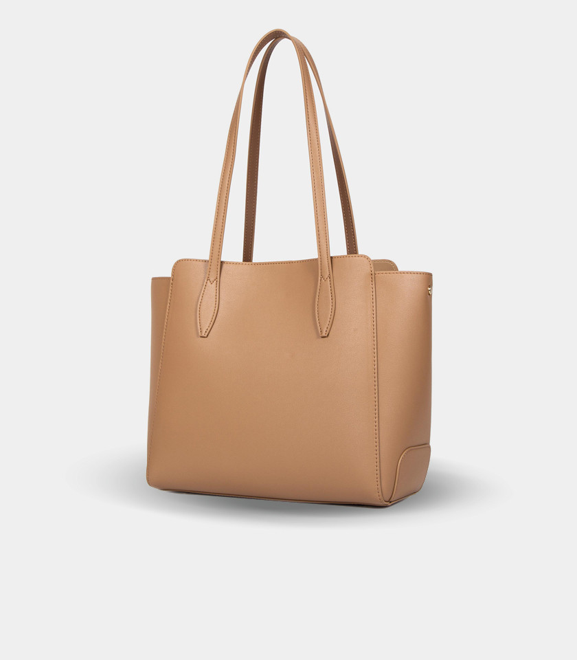 CLASSICA structured handbag – CHRISBELLA Cream color, front view.