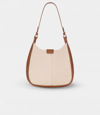 Borsa a mano strutturata CLASSICA – CHRISBELLA colore Crema, vista frontale.