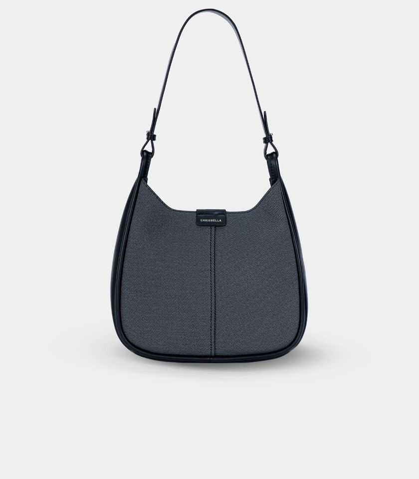Borsa a mano strutturata CLASSICA – CHRISBELLA colore Nero, vista frontale.