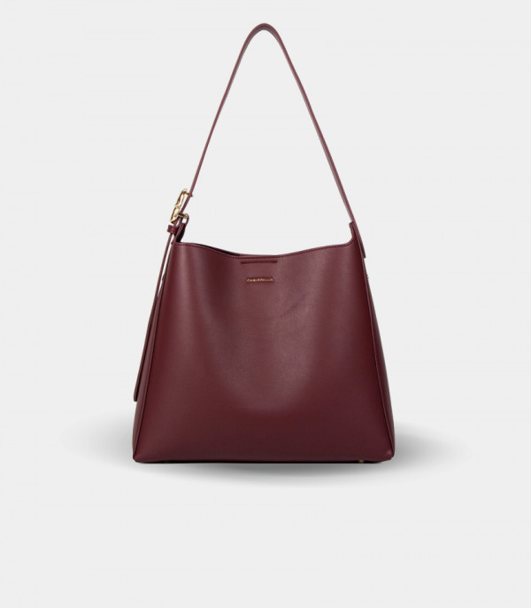 Sac porté épaule SEMPLICITO – CHRISBELLA couleur Bourgogne, vue de face.