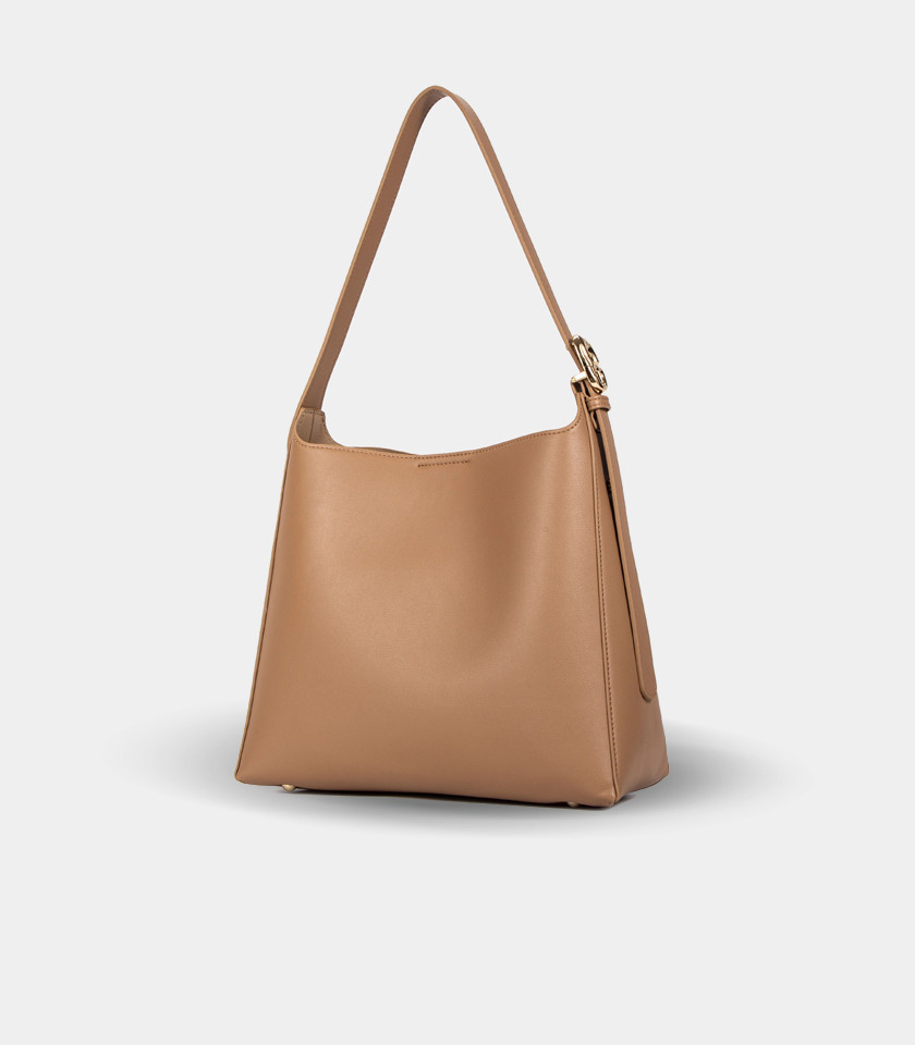 SEMPLICITO shoulder bag – CHRISBELLA Cream color, front view.