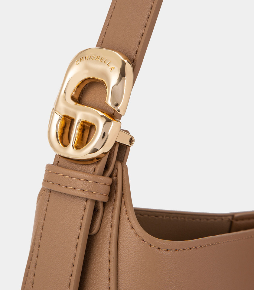 SEMPLICITO shoulder bag – CHRISBELLA Cream color, front view.