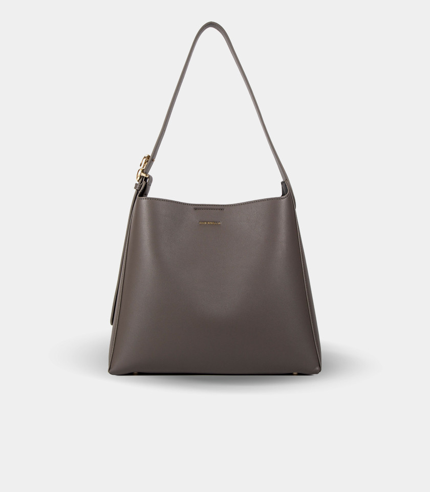 SEMPLICITO shoulder bag – CHRISBELLA Gray color, front view.