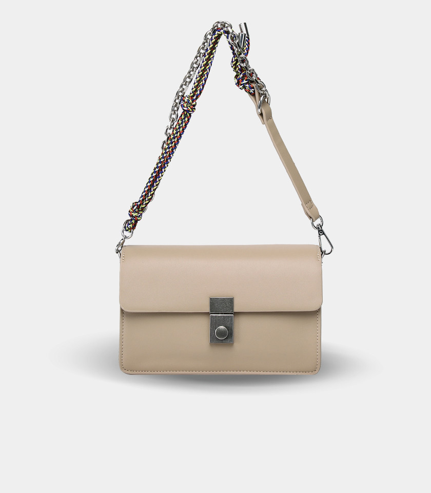 EMPREINTE FÉFÉ chain shoulder bag – Cream color, front view.