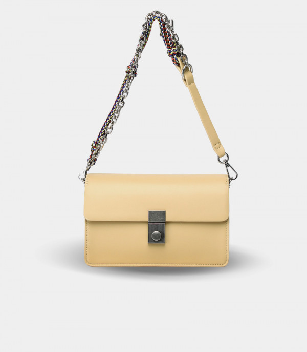 EMPREINTE FÉFÉ chain shoulder bag – Apricot color, front view.