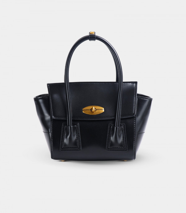 Borsa a mano con tracolla – HÉRITAGE FÉFÉ colore Nero, vista frontale.