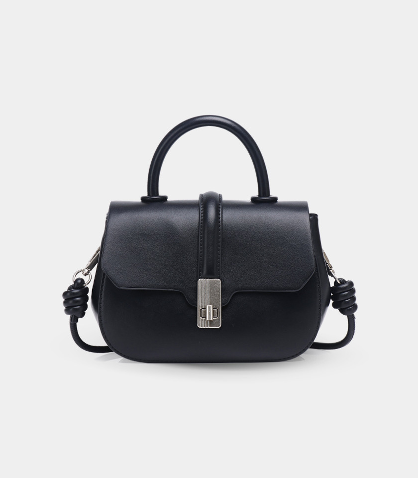 Sac à main avec lanière – ORBITE FÉFÉ couleur Noir, vue de face.