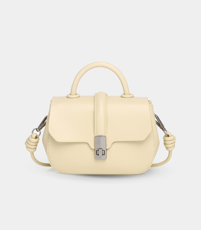 Borsa a mano con tracolla – ORBITE FÉFÉ colore Albicocca, vista frontale.