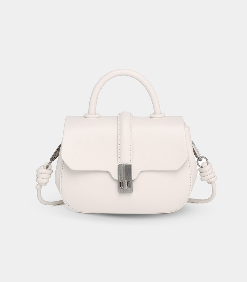 ORBITE FÉFÉ Handtasche mit Riemen – in der Farbe Elfenbein, Vorderansicht.