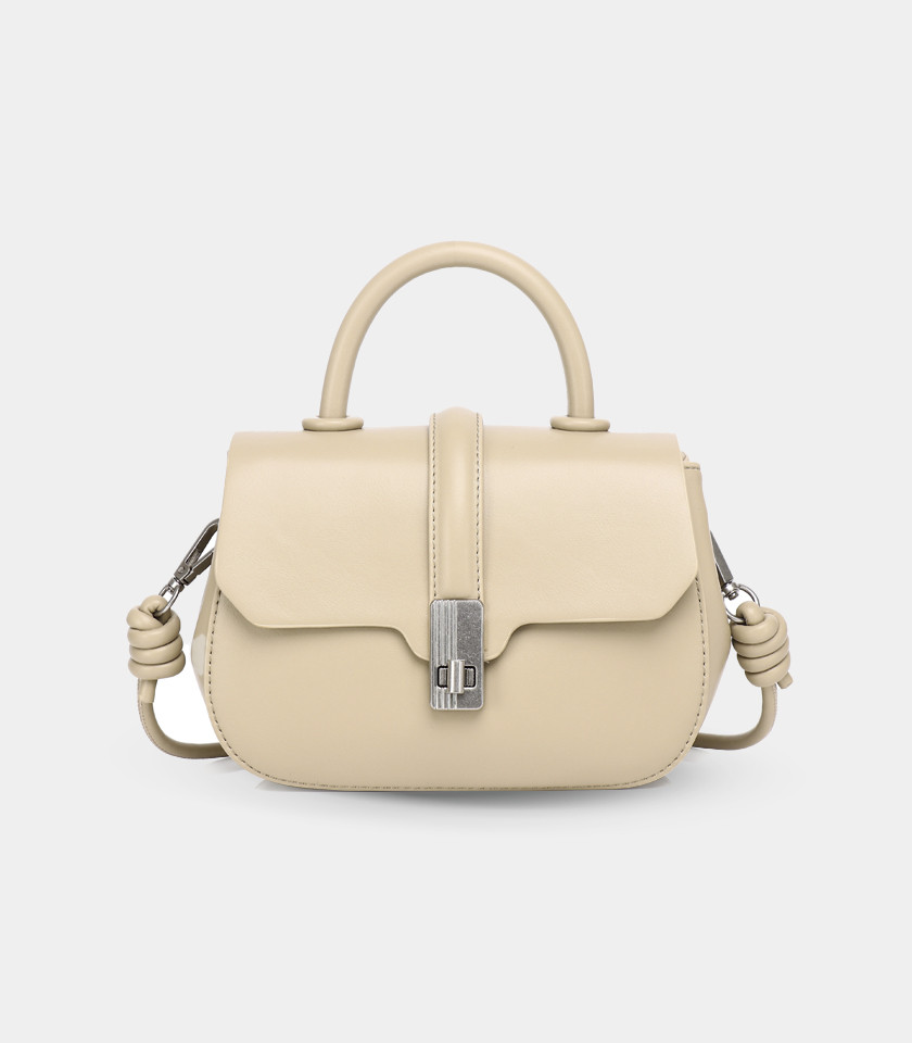 Borsa a mano con tracolla – ORBITE FÉFÉ colore Crema, vista frontale.
