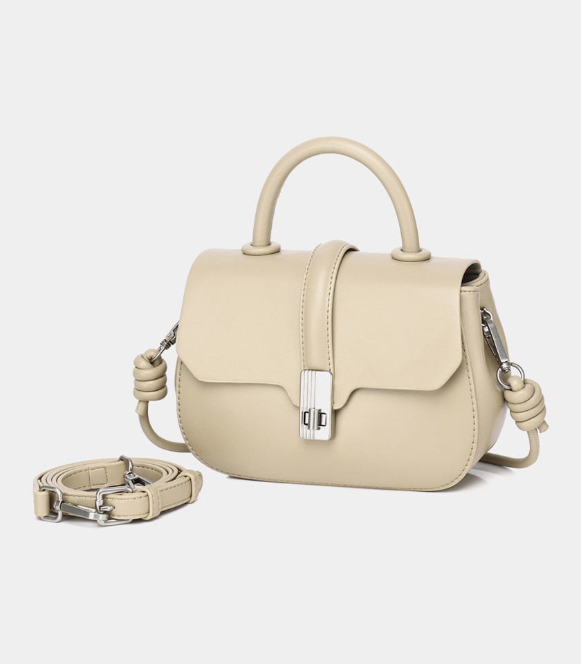 Borsa a mano con tracolla – ORBITE FÉFÉ colore Crema, vista frontale.