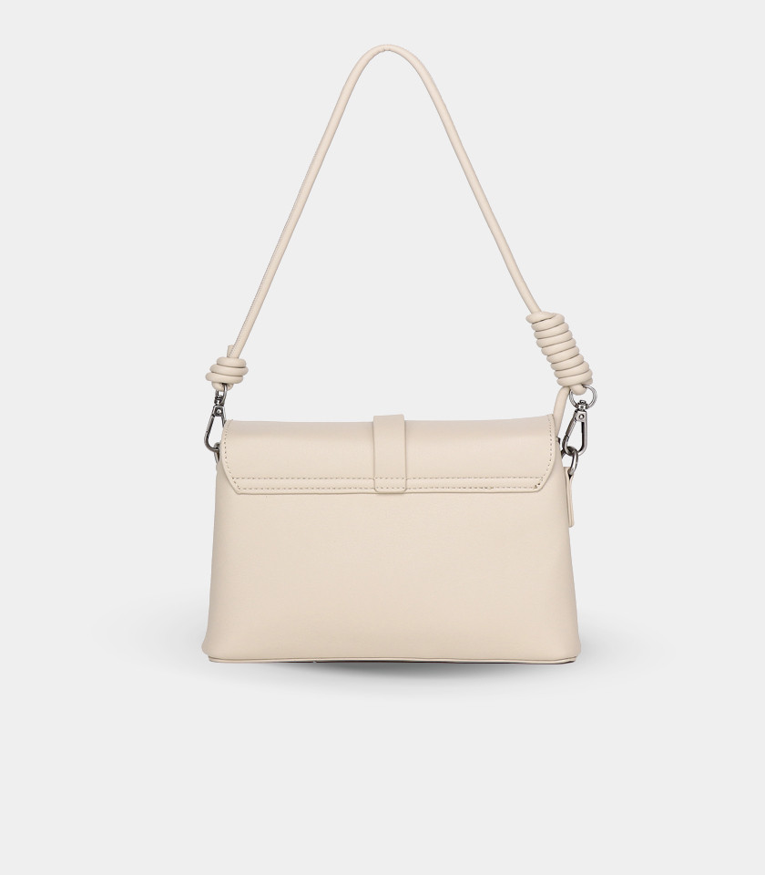 RÉSILIENCE FÉFÉ shoulder bag – Ivory color, front view.