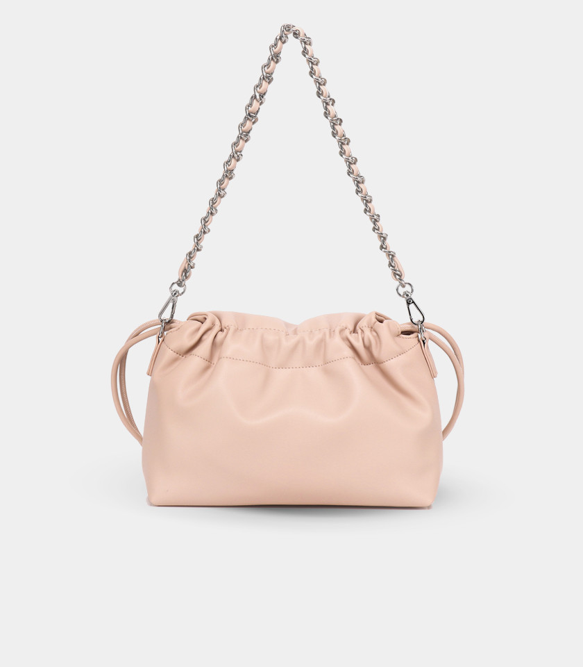 SOUPLESSE FÉFÉ chain shoulder bag - Salmon color, front view.