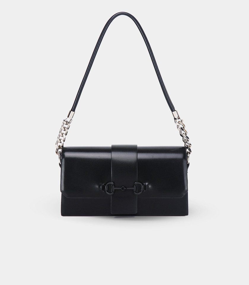 AFFIRMÉ FÉFÉ chain shoulder bag – Black color, front view.