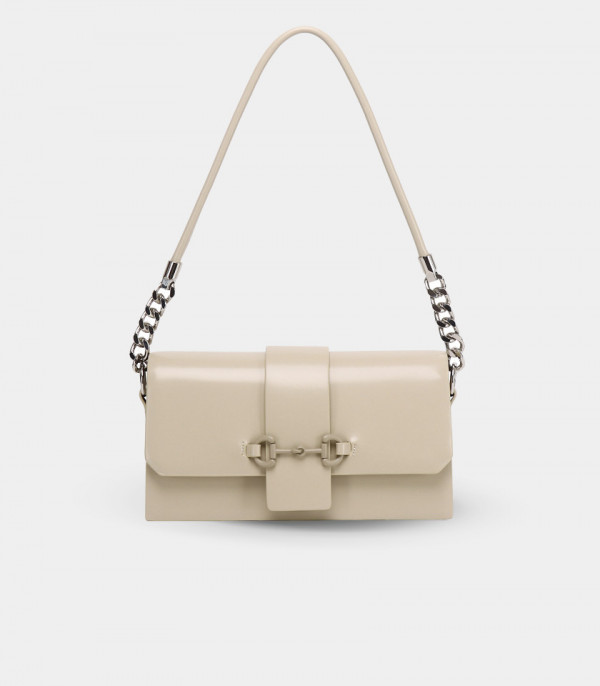AFFIRMÉ FÉFÉ chain shoulder bag – Cream color, front view.