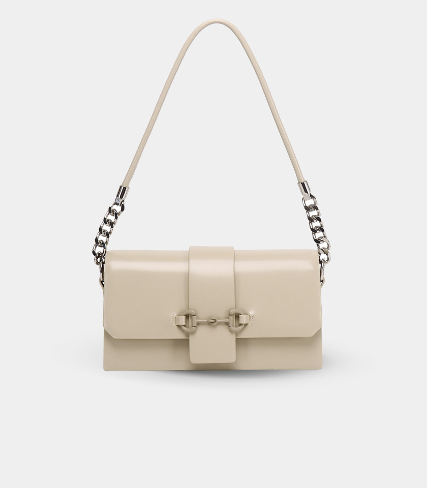 AFFIRMÉ FÉFÉ chain shoulder bag – Cream color, front view.