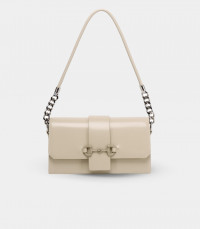 AFFIRMÉ FÉFÉ chain shoulder bag – Cream color, front view.