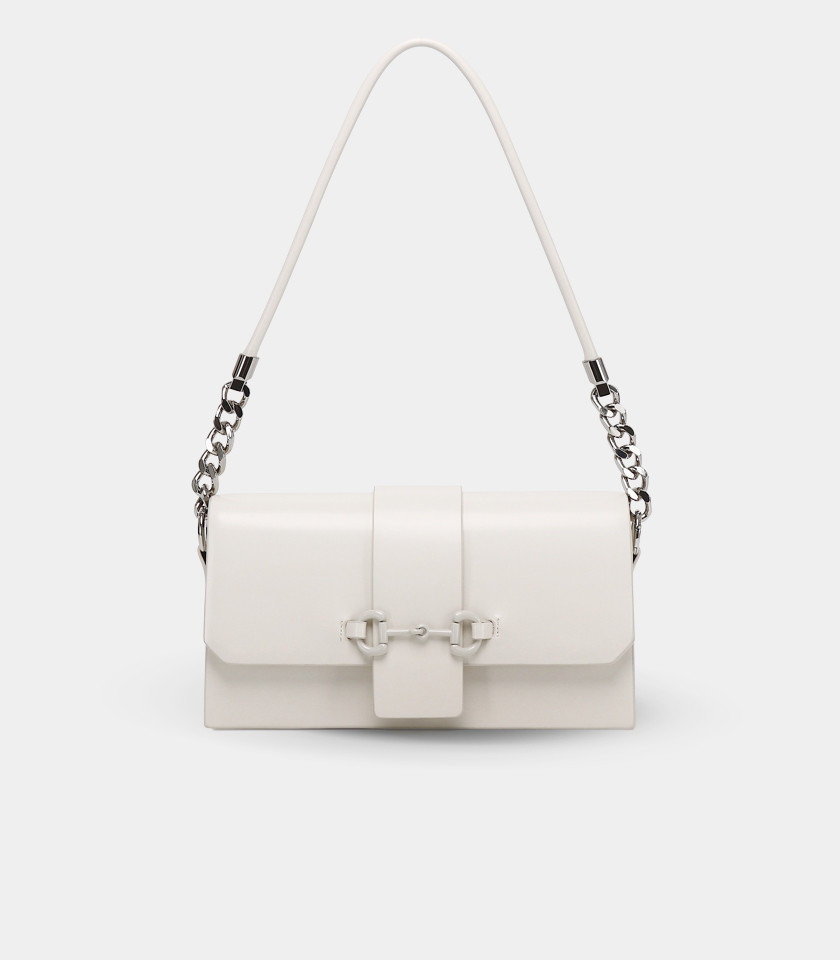 AFFIRMÉ FÉFÉ chain shoulder bag – Ivory color, front view.