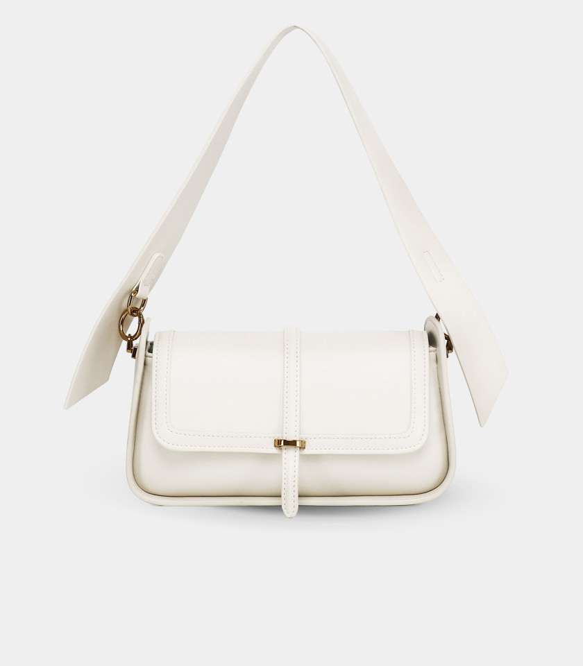 INTEMPOREL FÉFÉ structured shoulder bag – Ivory color, front view.