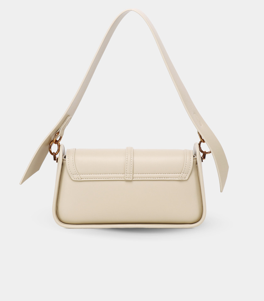 INTEMPOREL FÉFÉ structured shoulder bag – Cream color, front view.