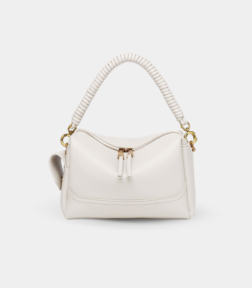 AISANCE FÉFÉ handbag with twist strap – Ivory color, front view.