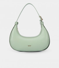 MODERNA croissant hobo bag - BAGCO Pistachio color, front view.