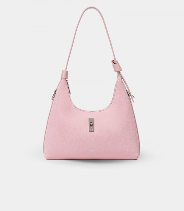 Borsa hobo morbida SIGNATURE - BAGCO colore Salmone, vista frontale.