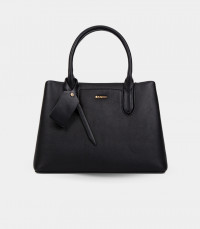 INSTANT handle shoulder bag - BAGCO Black color, front view.