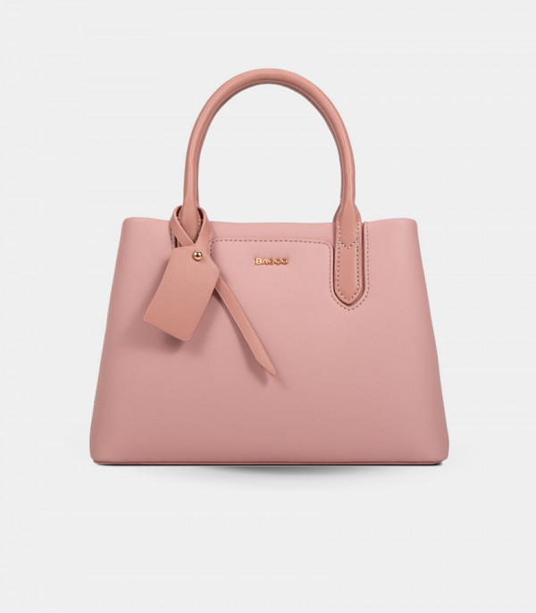 INSTANT handle shoulder bag - BAGCO Salmon color, front view.