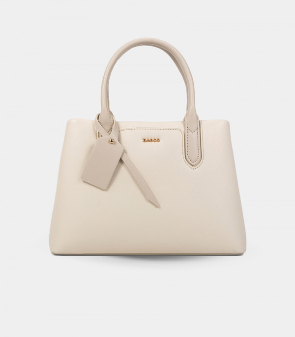 INSTANT handle shoulder bag - BAGCO Ivory color, front view.