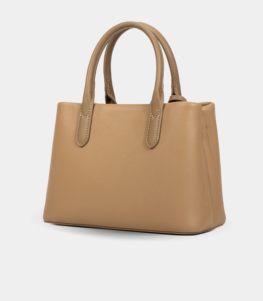 INSTANT handle shoulder bag - BAGCO Camel color, front view.