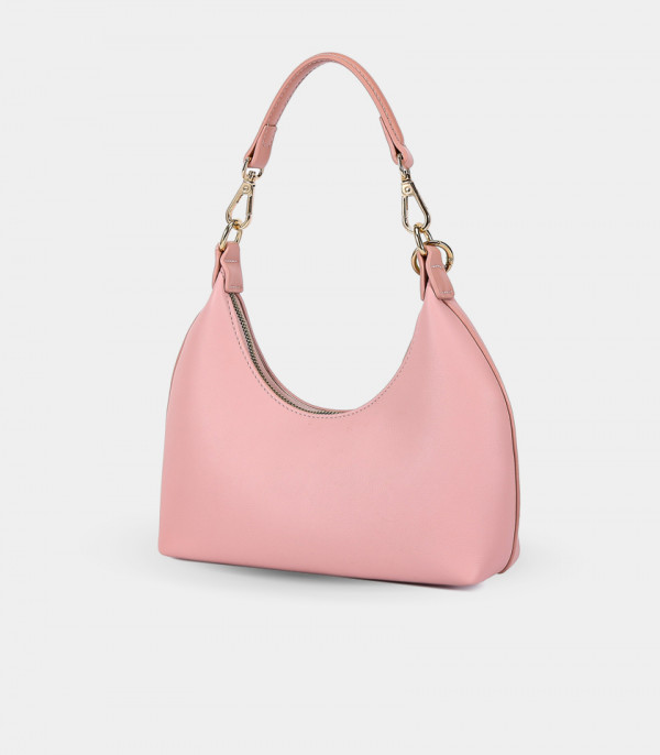 Vue arrière du mini sac hobo en demie-lune ORIGINE couleur Saumon.