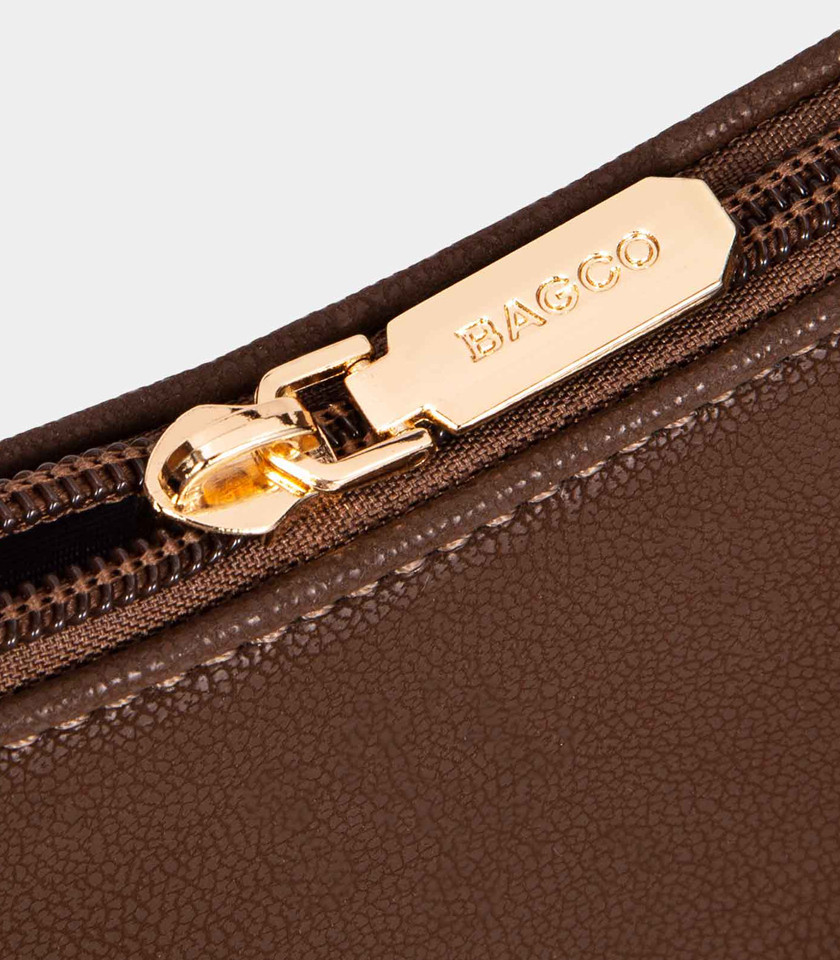Borsa hobo con manico intrecciato NOMADE - BAGCO colore Avorio, vista frontale.