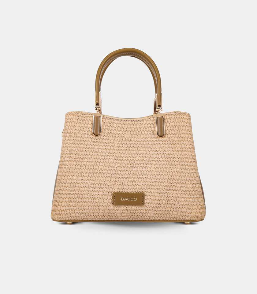 RIVIERA handbag with strap - BAGCO Cream color, front view.