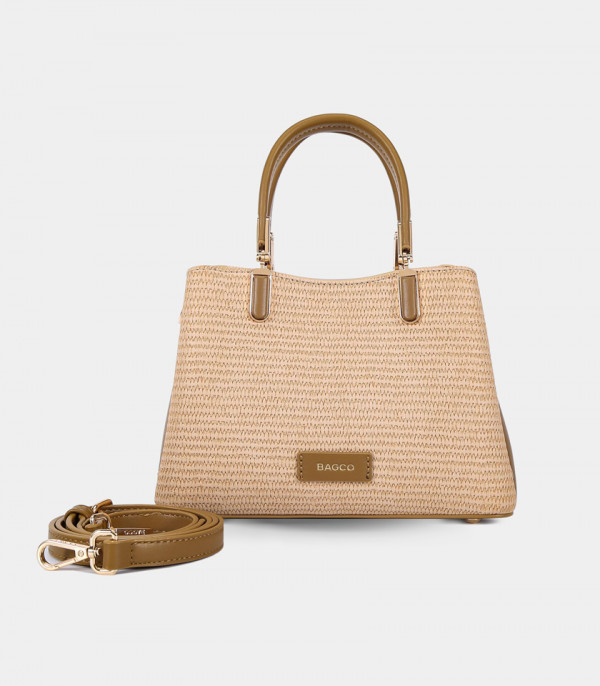 RIVIERA handbag with strap - BAGCO Cream color, with its shoulder strap.
