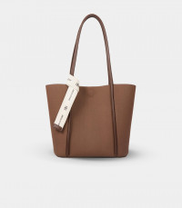 PERSPECTIVE BAGCO canvas tote bag - Coffee color, front view.