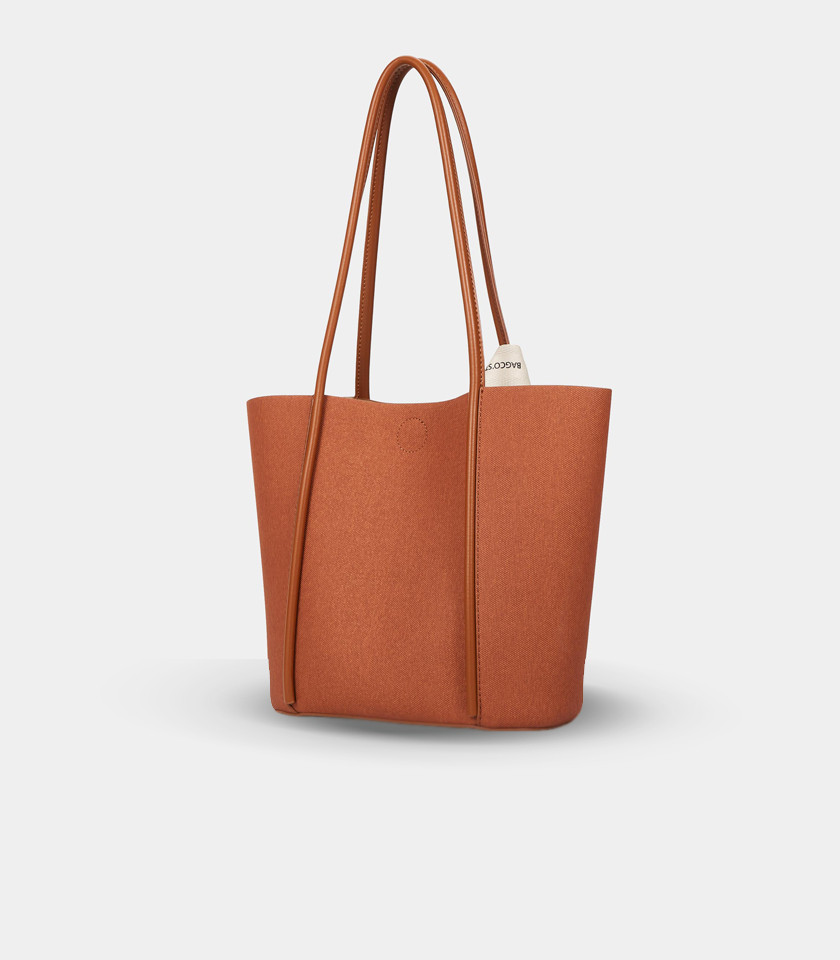 PERSPECTIVE BAGCO canvas tote bag - Fawn color, front view.