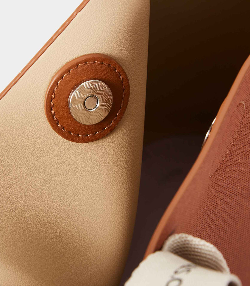 PERSPECTIVE BAGCO canvas tote bag - Fawn color, front view.